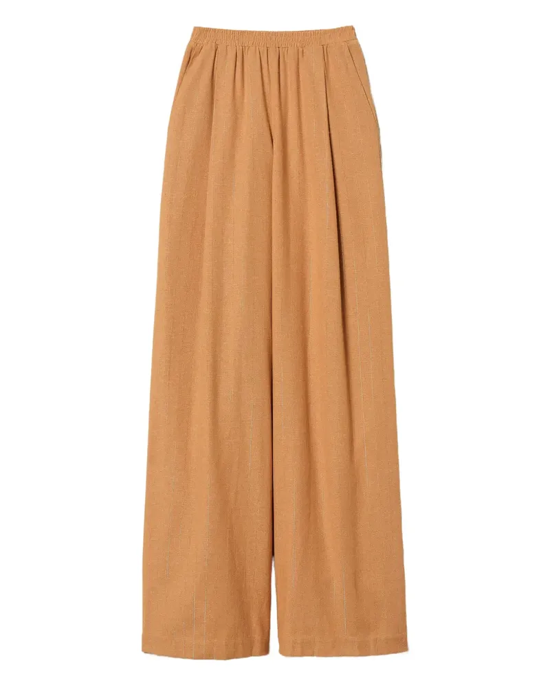 Twin-Set Palazzohose mit Nadelstreifen - Braun Braun