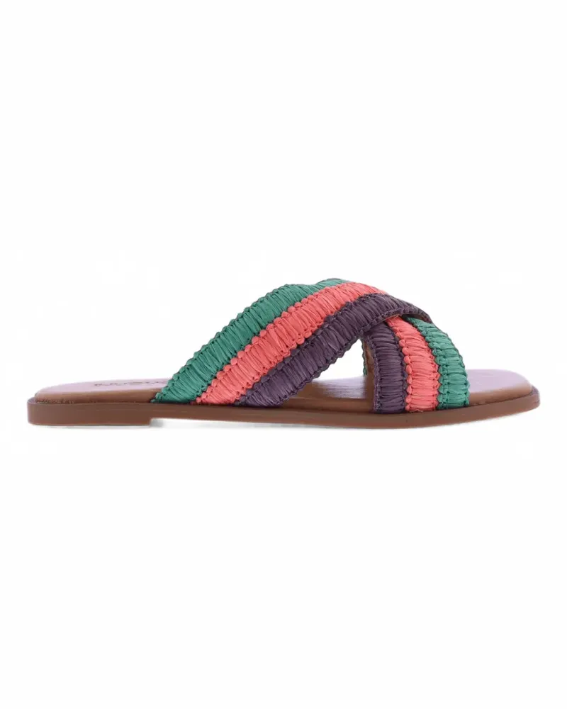 Inuovo woven crossover-strap sandals - Grün Grün