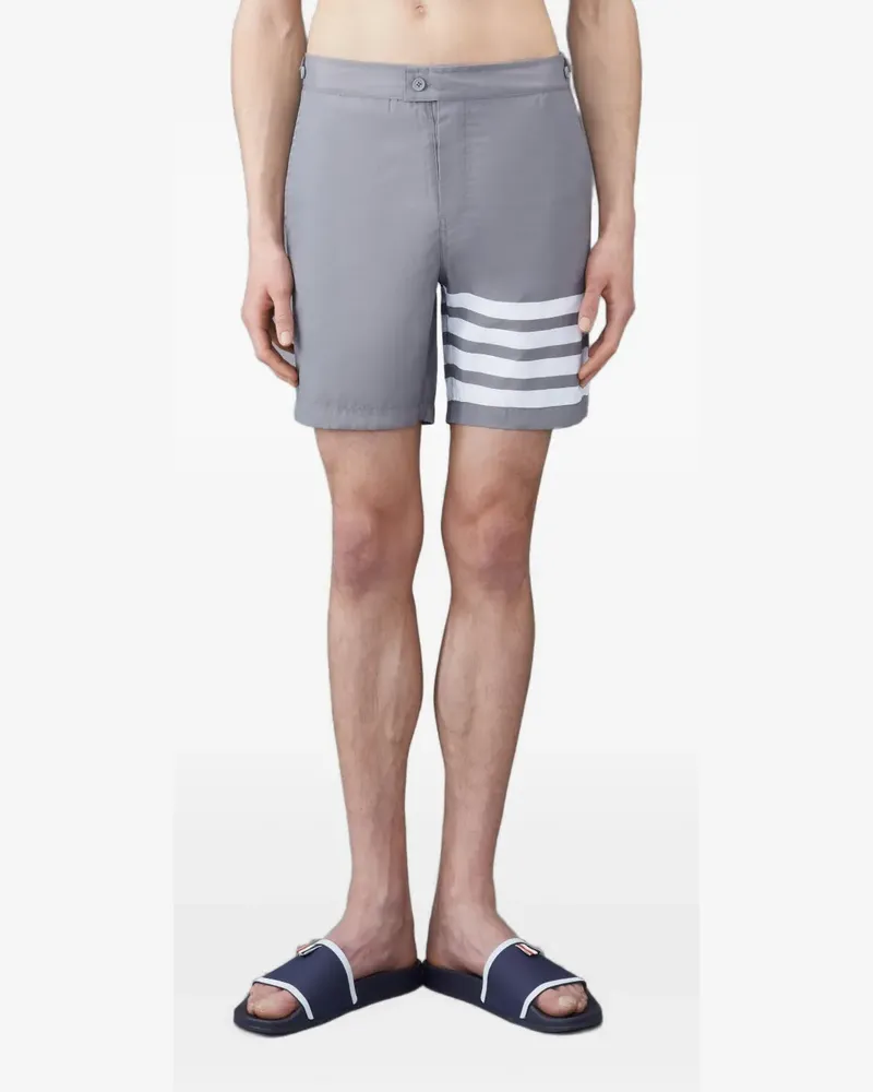 Thom Browne Swim Tech Segelshorts mit Streifen - Grau Grau