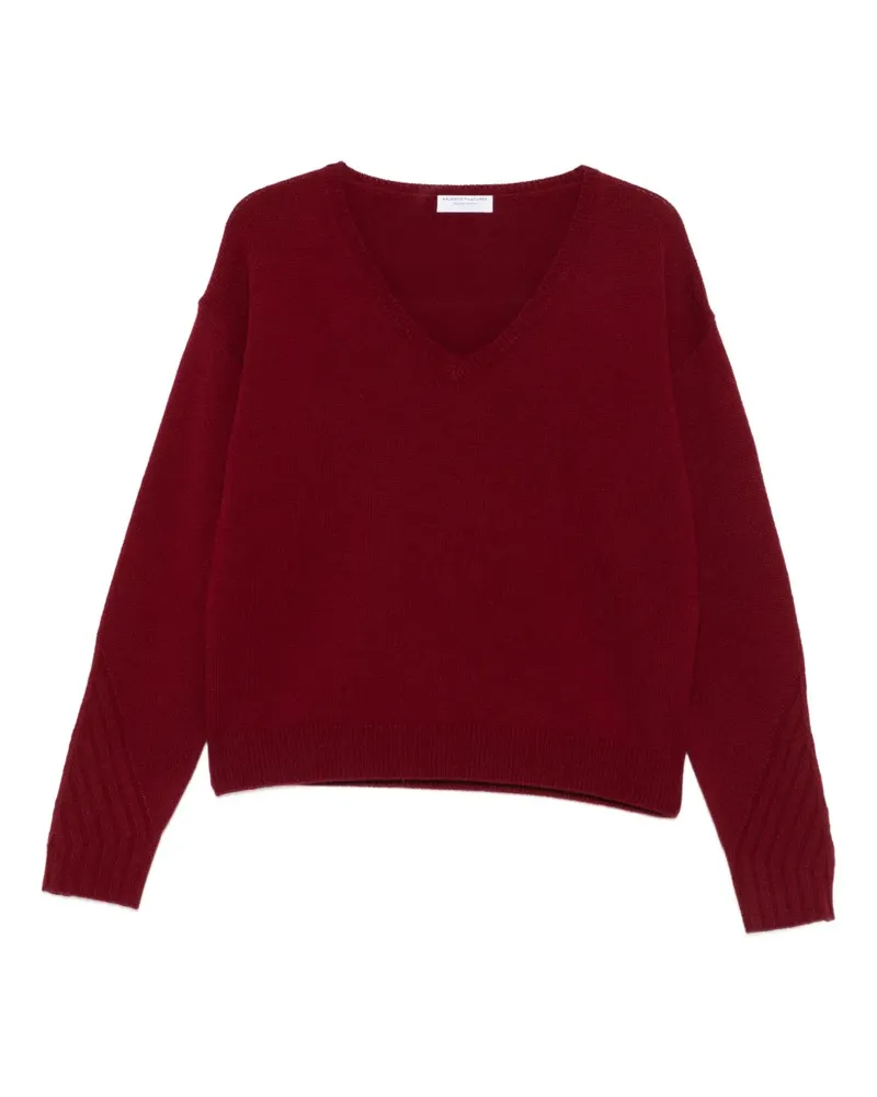 Majestic Pullover mit V-Ausschnitt - Rot Rot