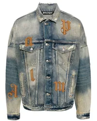 Palm Angels Jeansjacke mit Klappentaschen Blau