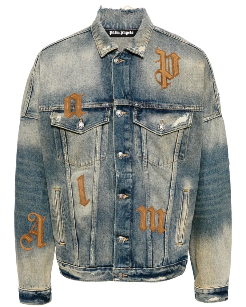 Palm Angels Jeansjacke mit Klappentaschen - Blau Blau