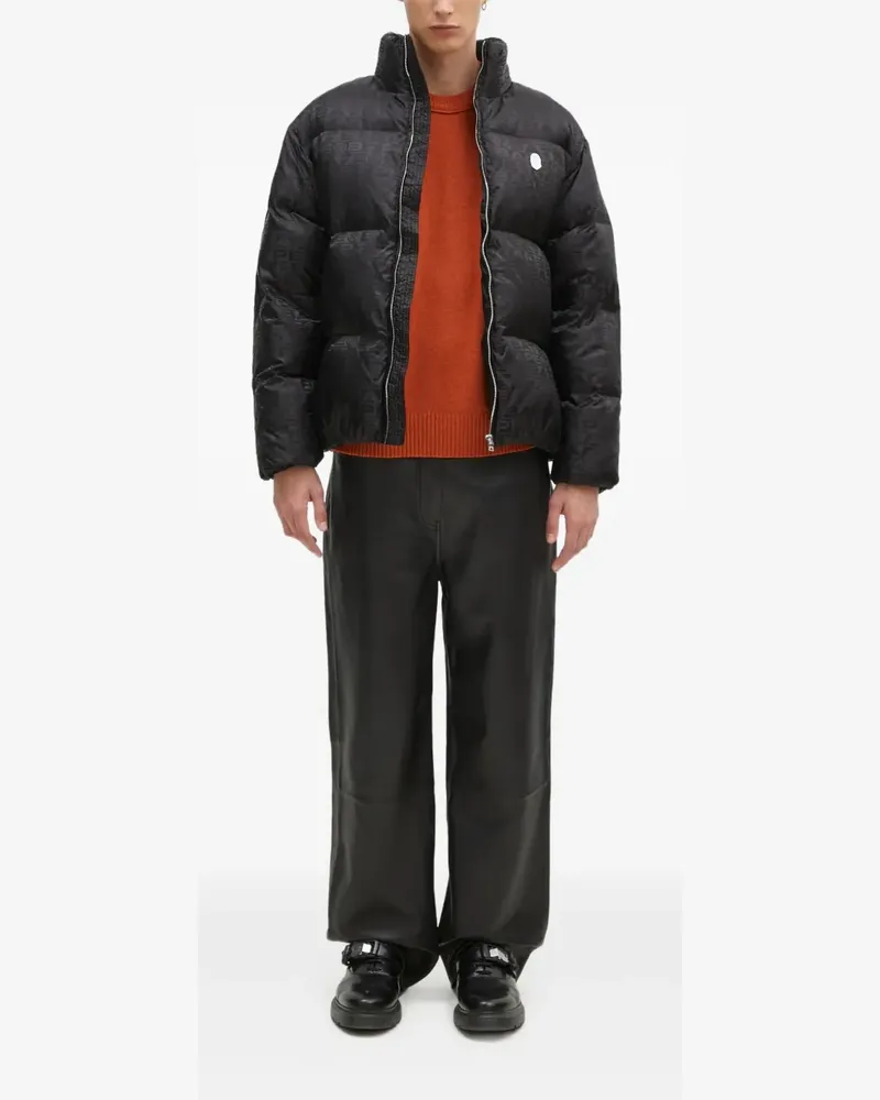 BAPE Gesteppte Jacke mit Logo-Muster - Schwarz Schwarz
