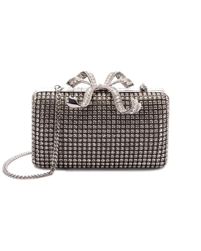 Self-Portrait Clutch mit Kristallen - Silber Silber