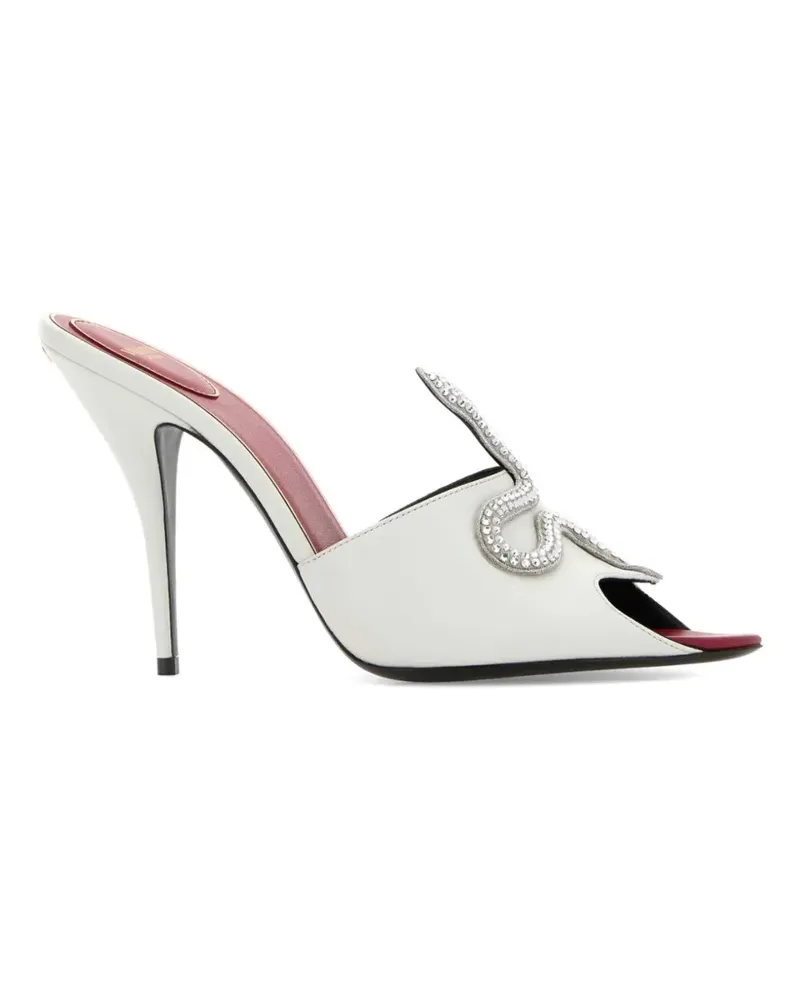 Valentino Garavani Cœur Vipère leather sandals - Weiß Weiß