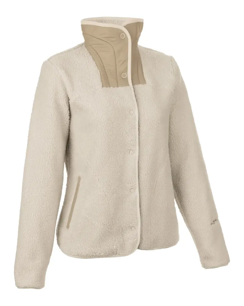 LaMunt Sabine fleece high-neck cardigan - Nude Nude