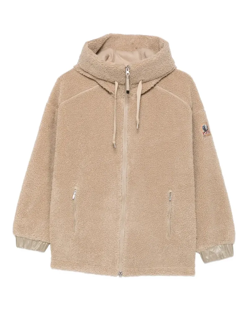 Parajumpers fleece logo-patch jacket - Nude Nude