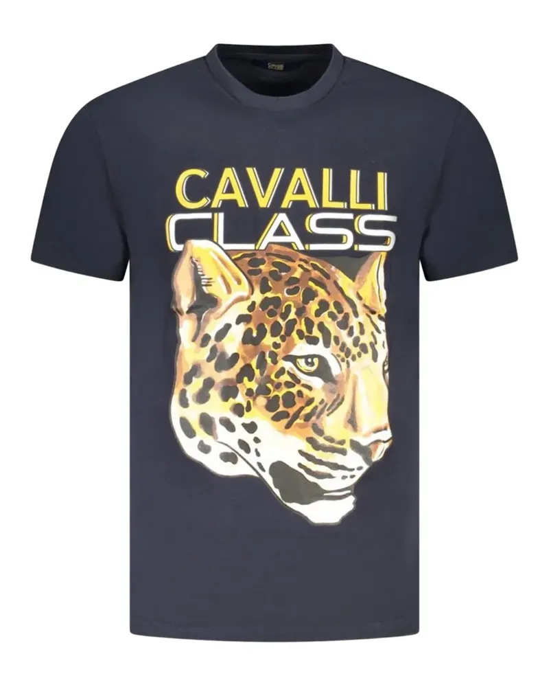 Roberto Cavalli leopard-print T-shirt - Blau Blau