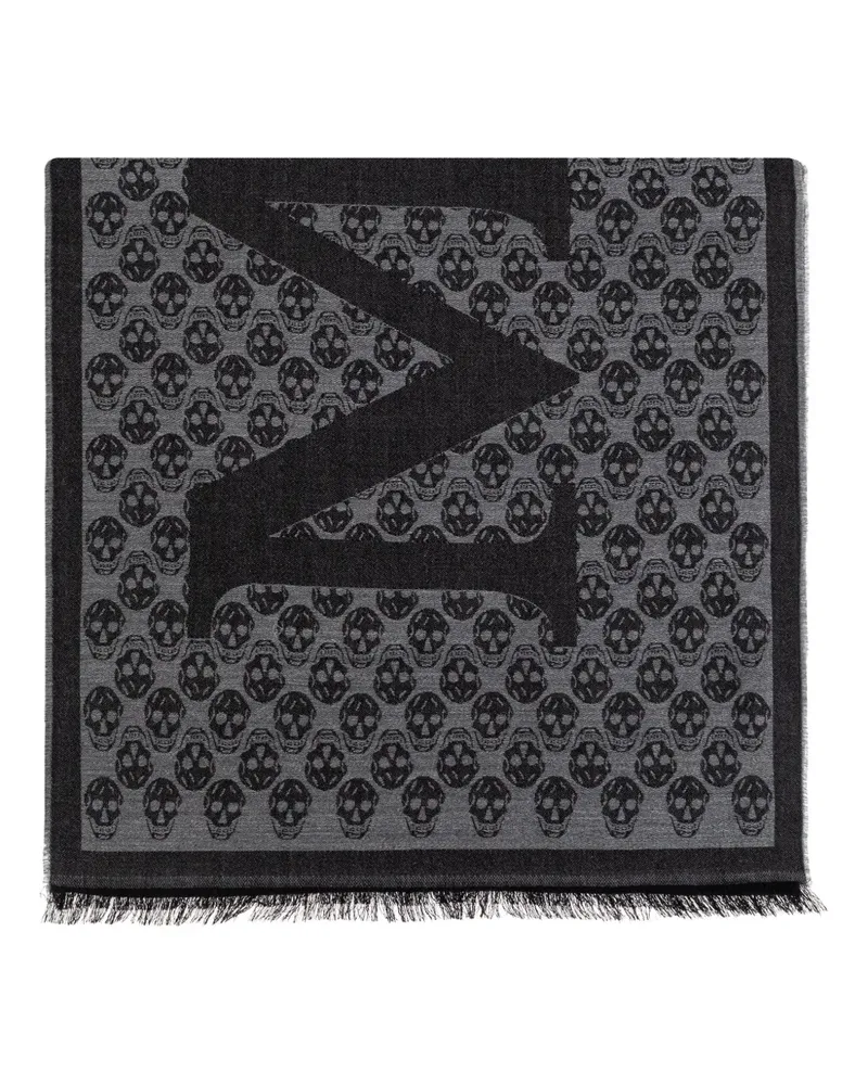 Alexander McQueen Schal mit Totenkopf-Print - Schwarz Schwarz
