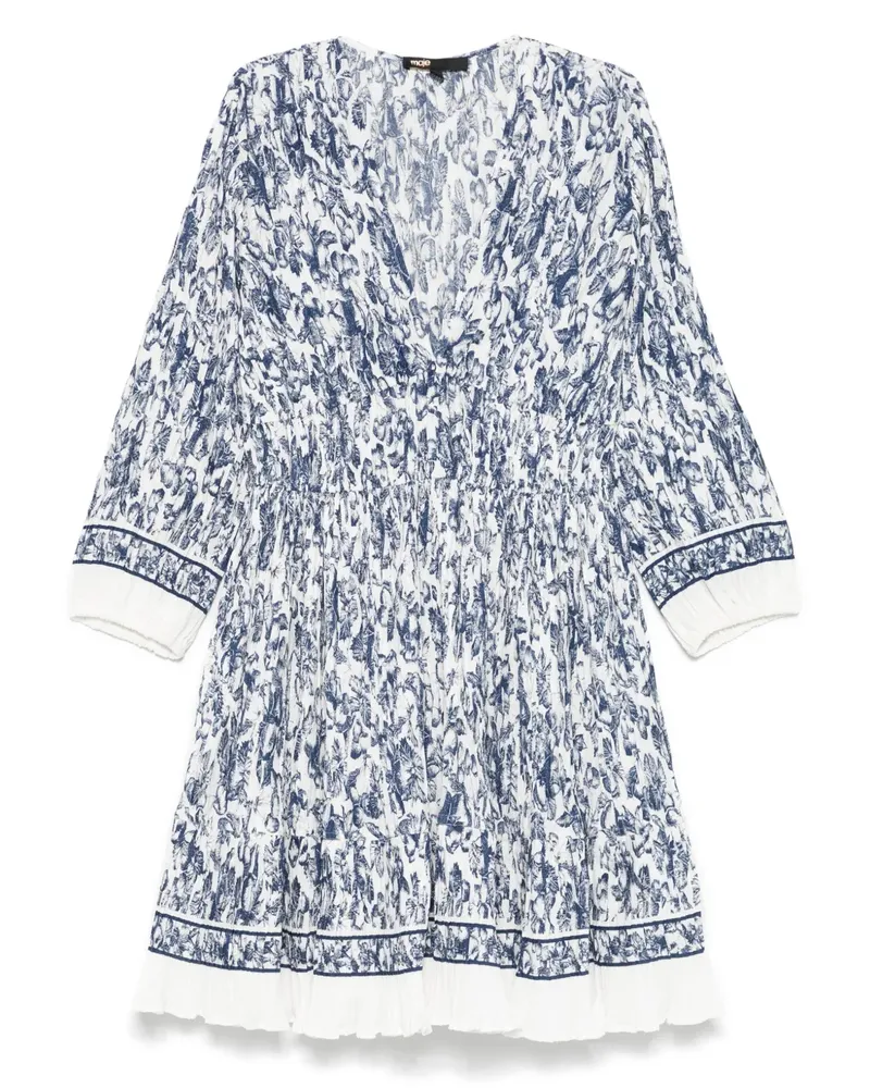 Maje Faltenkleid mit Blumen-Print - Blau Blau