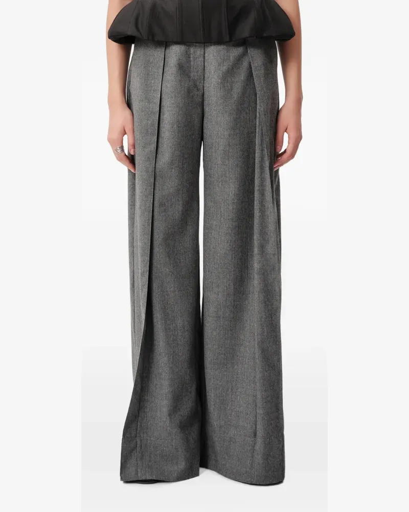 CONCEPTO Klassische Steel Bundfaltenhose mit weitem Bein - Grau Grau