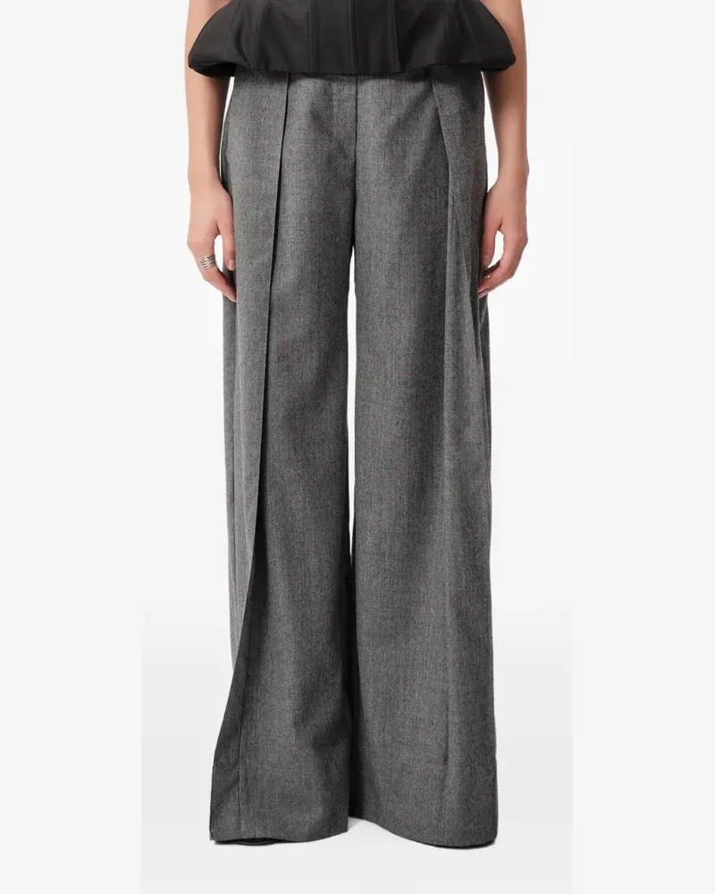CONCEPTO Klassische Steel Bundfaltenhose mit weitem Bein - Grau Grau