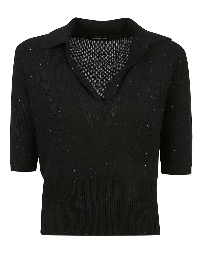 Fabiana Filippi sequin polo top - Schwarz Schwarz