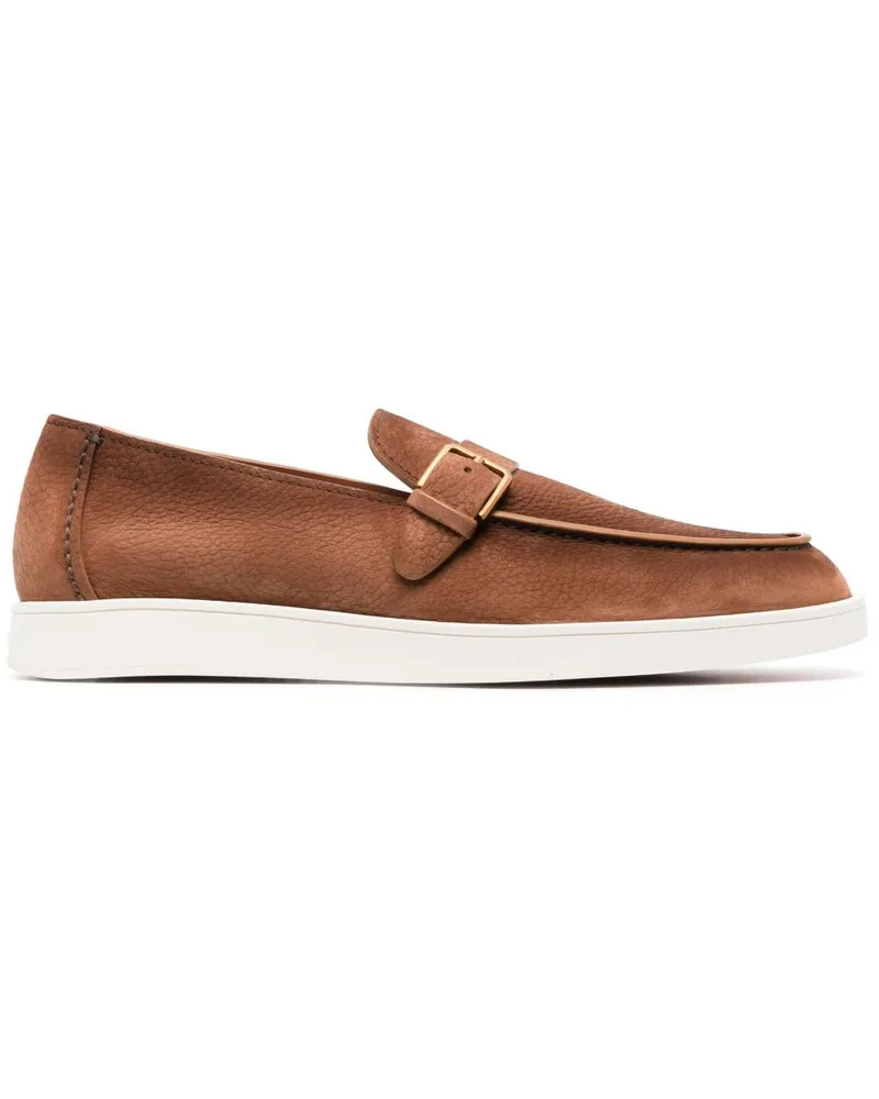 Santoni Dread Loafer mit Zierschnalle - Braun Braun