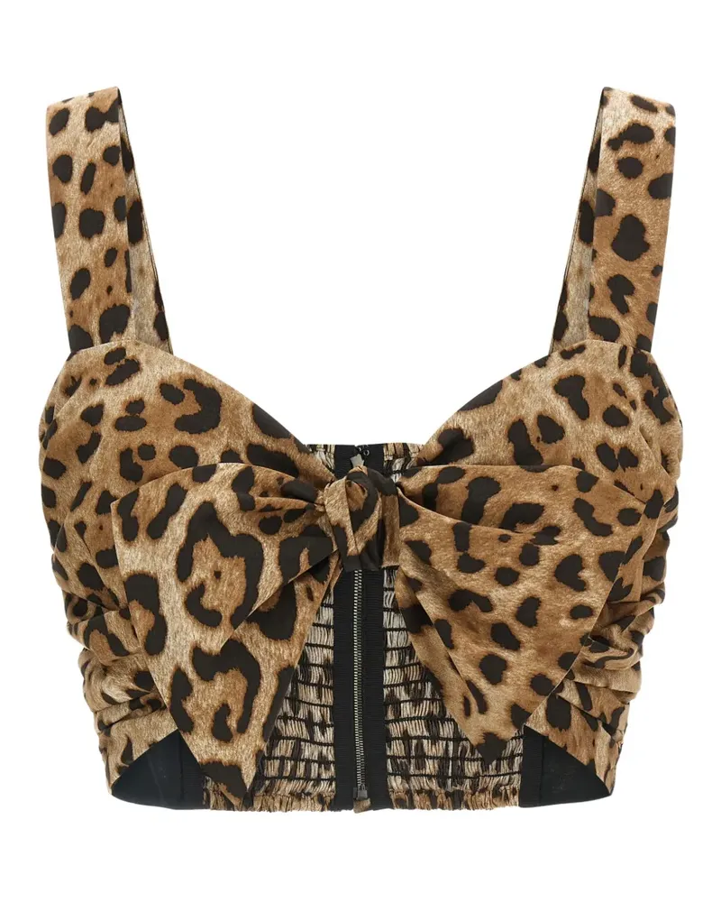 Dolce & Gabbana Oberteil mit Leopardenprint - Braun Braun