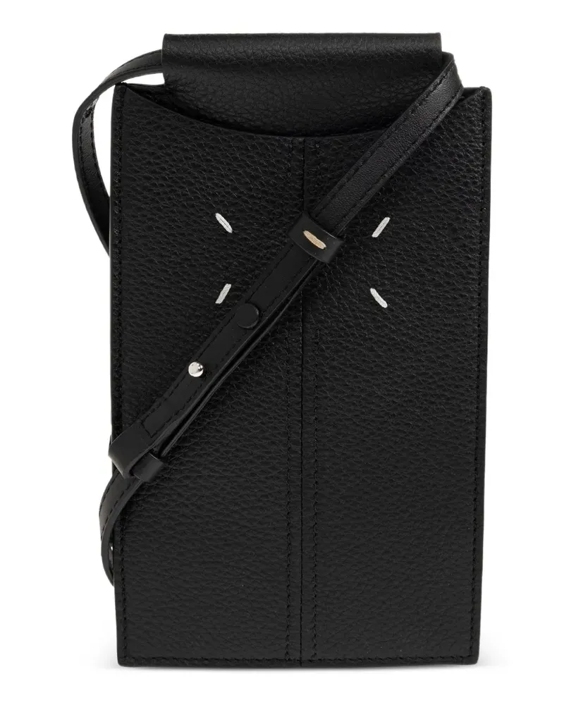 Maison Margiela four-stitch pebbled leather crossbody bag - Schwarz Schwarz