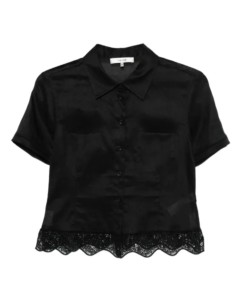 Frame Denim Seaside lace-trim short-sleeve shirt - Schwarz Schwarz