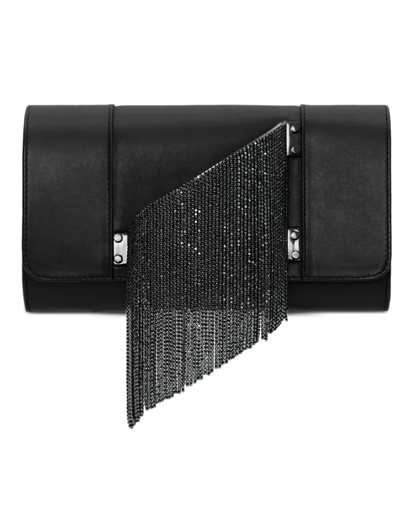 PERRIN PARIS L'Eiffel Cascade Clutch mit Kristallen - Schwarz Schwarz