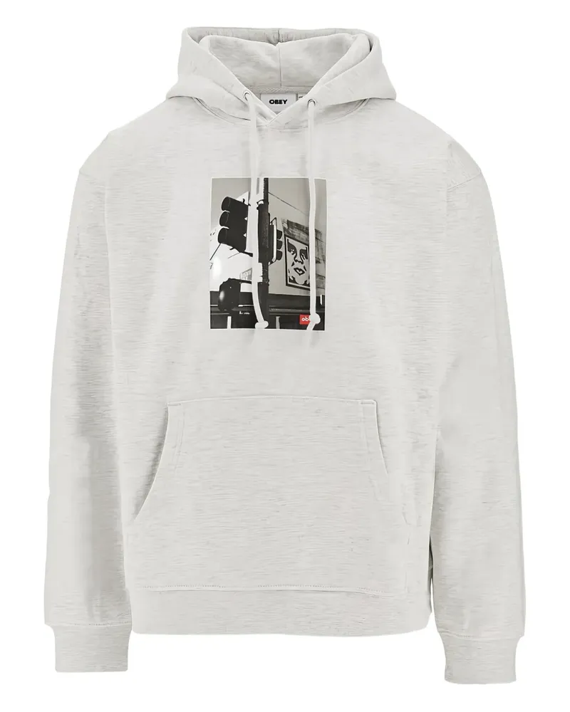 Obey graphic hooded hoodie - Grau Grau