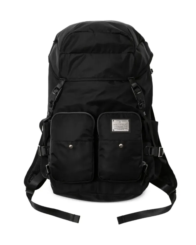 Makavelic Rucksack mit mehreren Taschen - Schwarz Schwarz