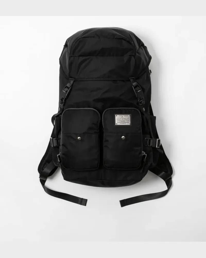 Makavelic Rucksack mit mehreren Taschen - Schwarz Schwarz