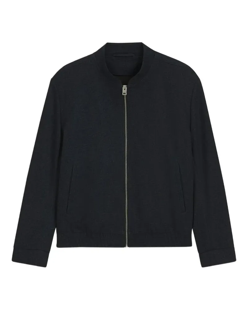 HUGO BOSS Ukashi slim-fit jacket in micro-printed stretch fabric - Blau Blau