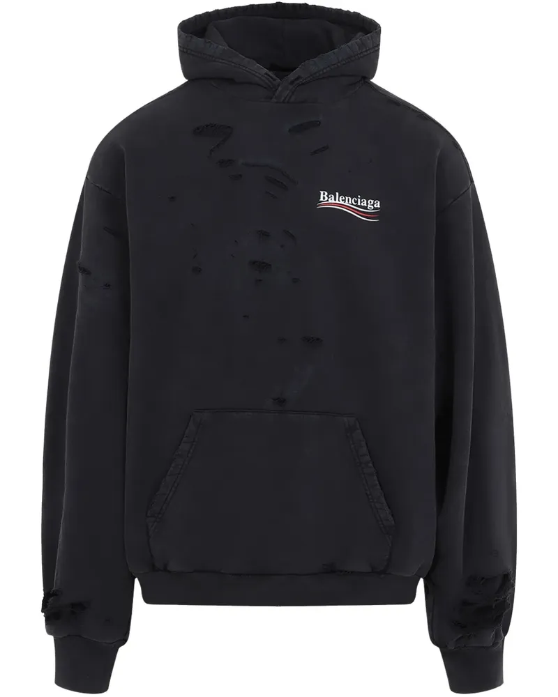 Balenciaga Hoodie mit Logo - Schwarz Schwarz