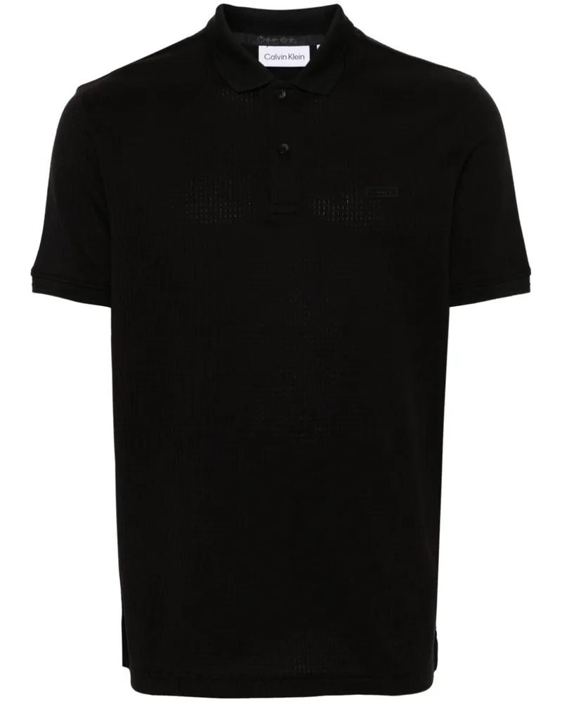 Calvin Klein Poloshirt mit Logo-Patch - Schwarz Schwarz