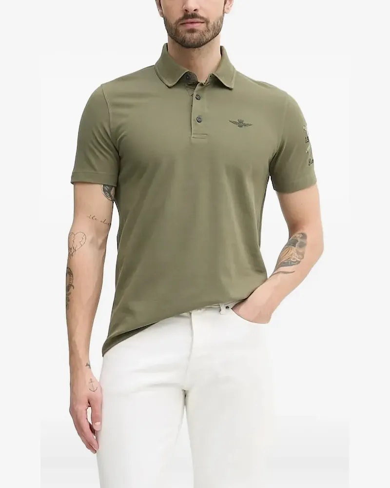 Aeronautica Militare Poloshirt mit Logo-Stickerei - Grün Grün
