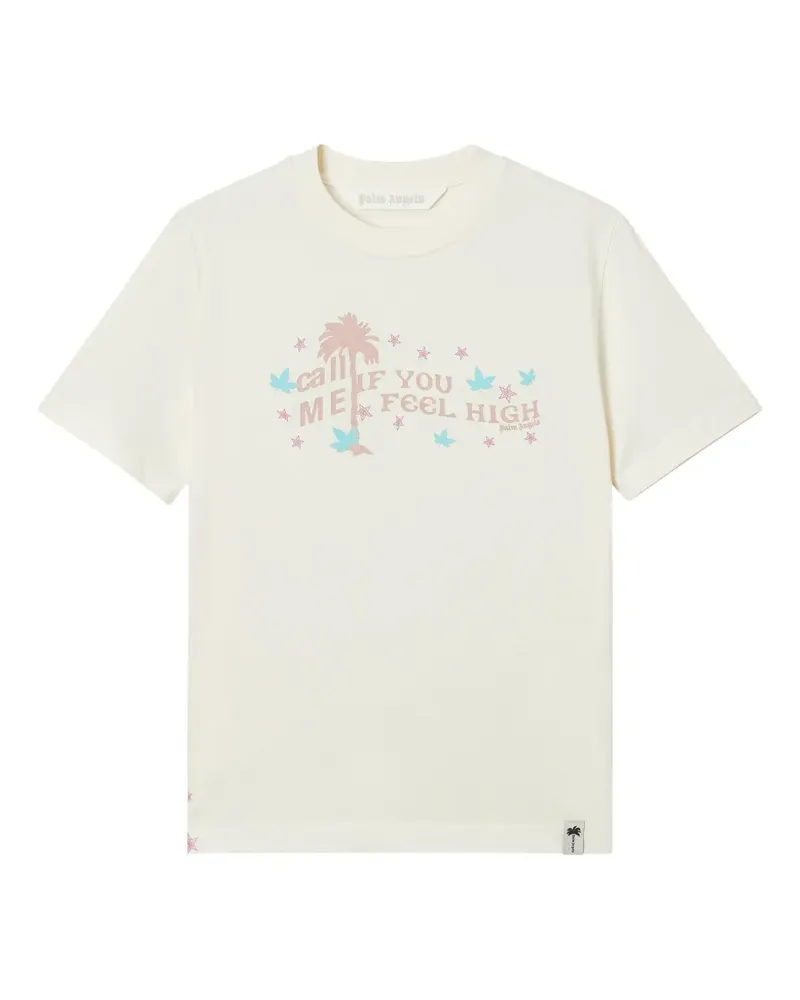 Palm Angels Feel High T-Shirt mit grafischem Print - Nude Nude