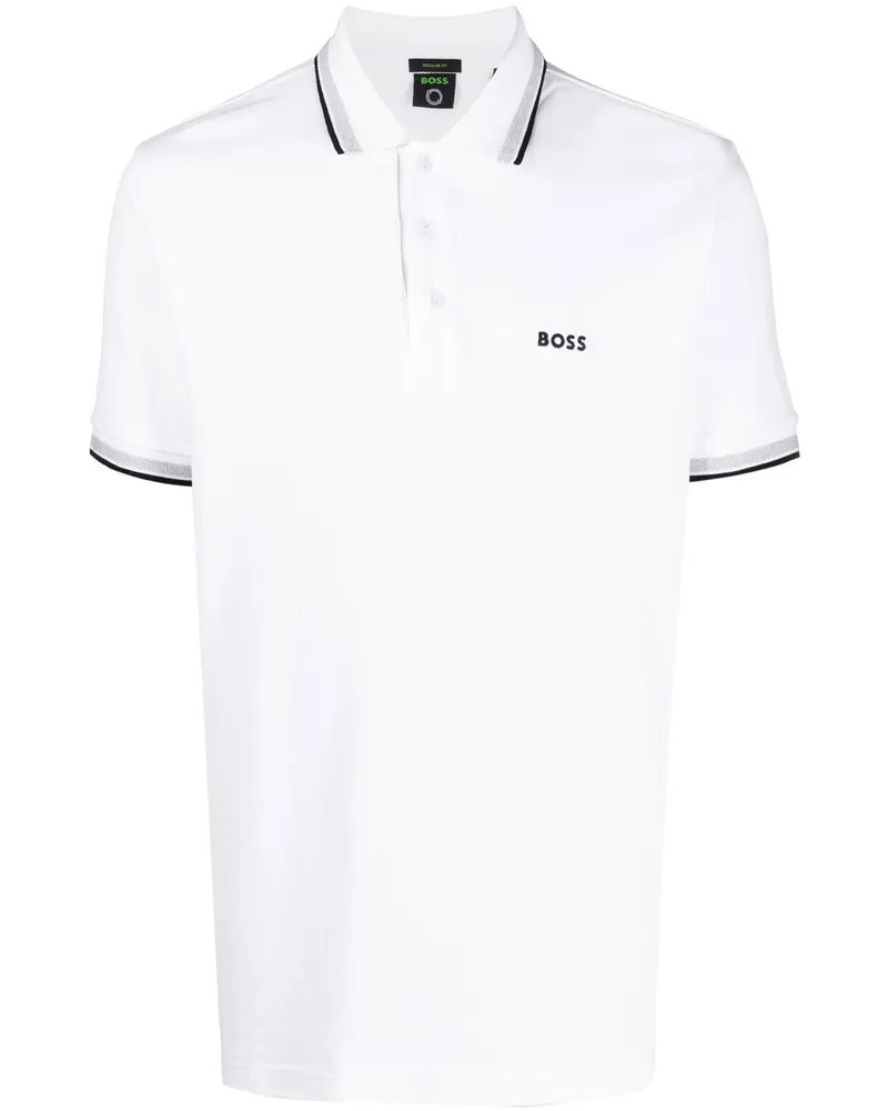 HUGO BOSS Poloshirt mit Logo-Stickerei Weiß