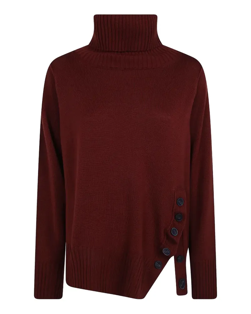 Pier Antonio Gaspari V-Ausschnitt-Pullover mit Knopfdetail - Rot Rot