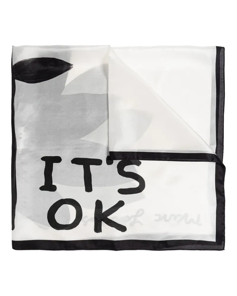 Marc Jacobs x David Shrigley It's Okay scarf - Weiß Weiß