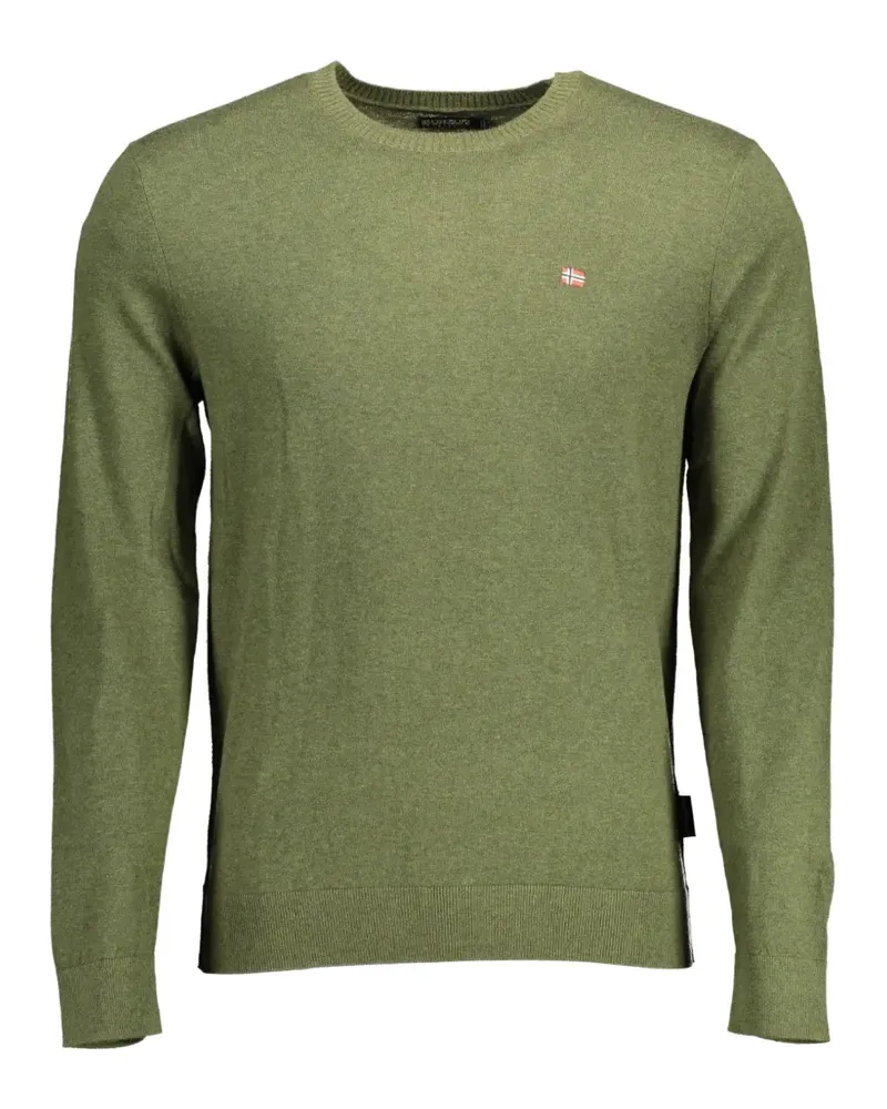 Napapijri logo-patch crew-neck sweater - Grün Grün