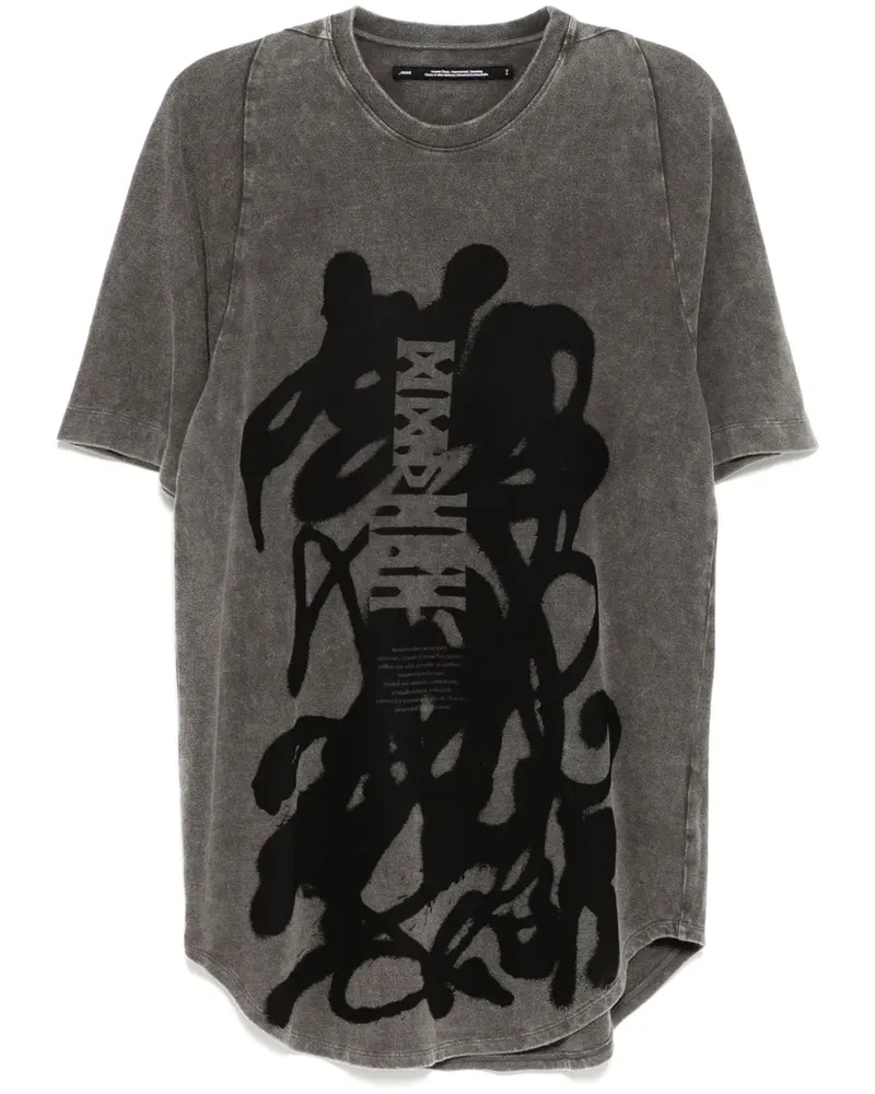 Julius JD T-Shirt mit Graffiti-Print - Grau Grau