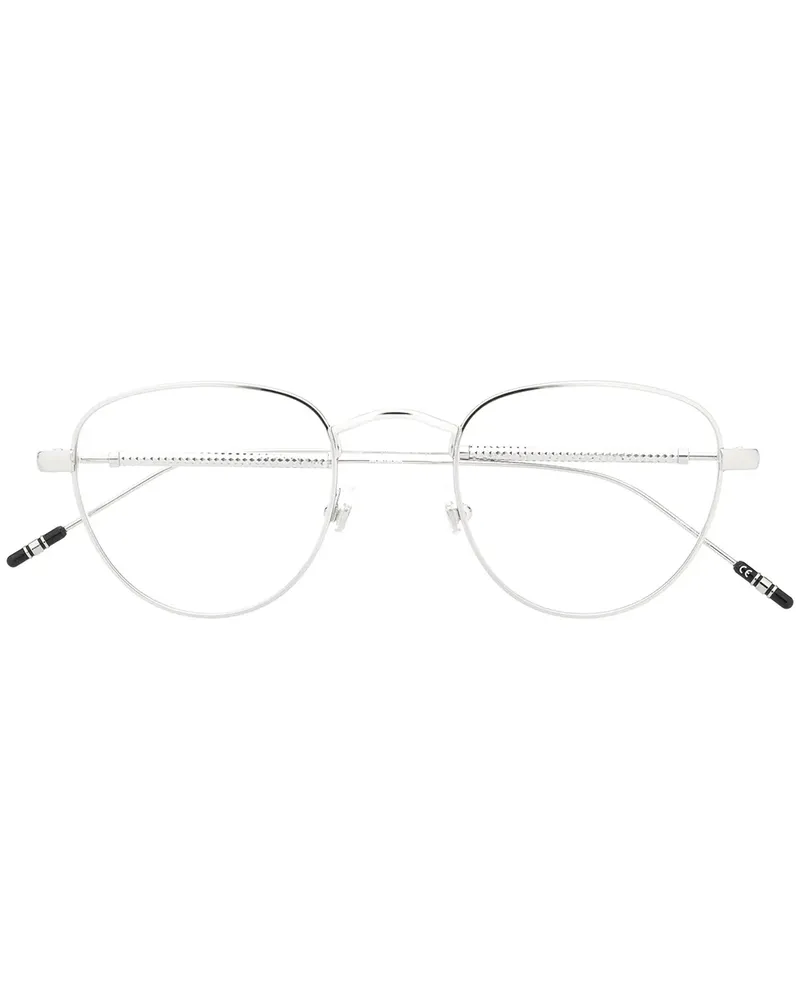 Montblanc Runde Brille mit Glanz-Finish - Silber Silber