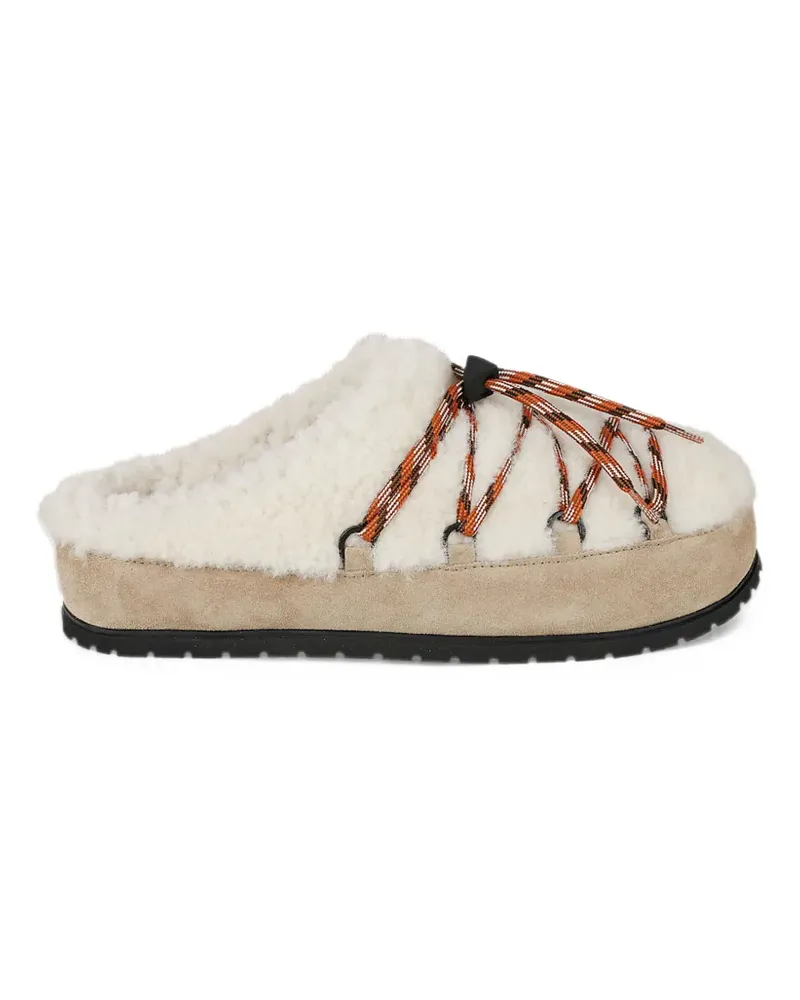 Prada suede and shearling mules - Nude Nude