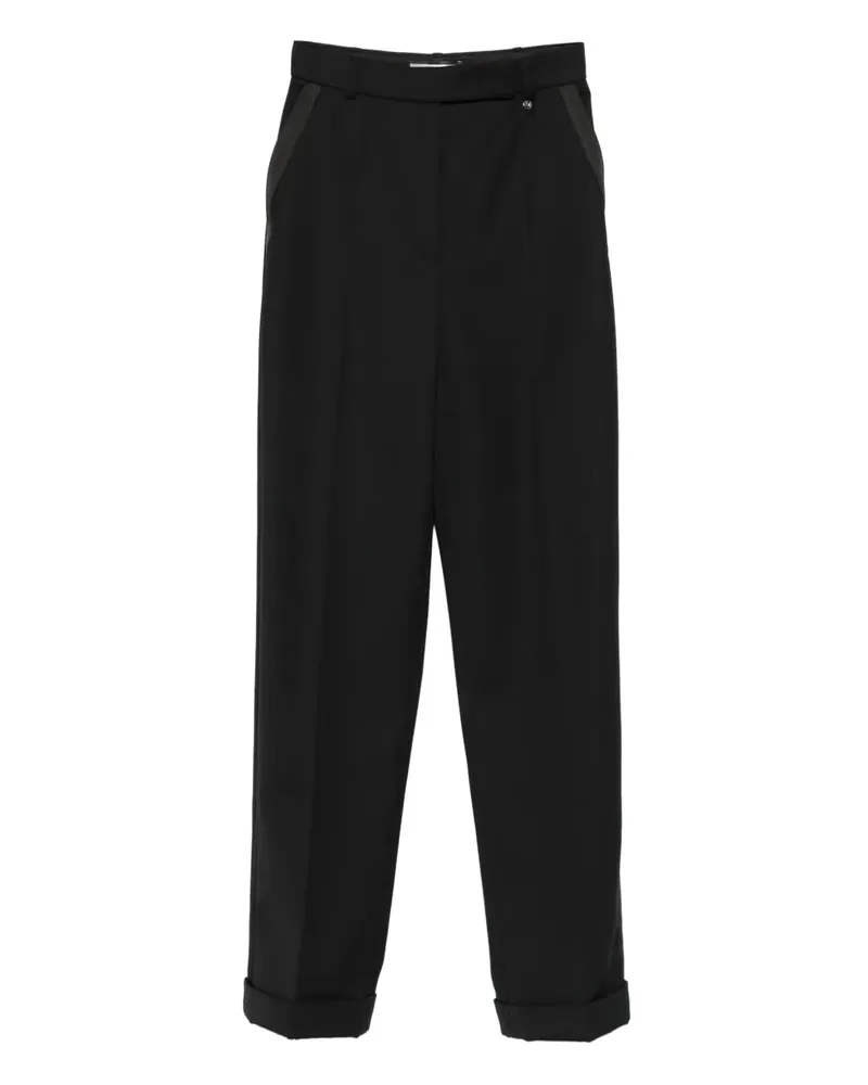 NISSA Hose mit Satinbesatz - Schwarz Schwarz