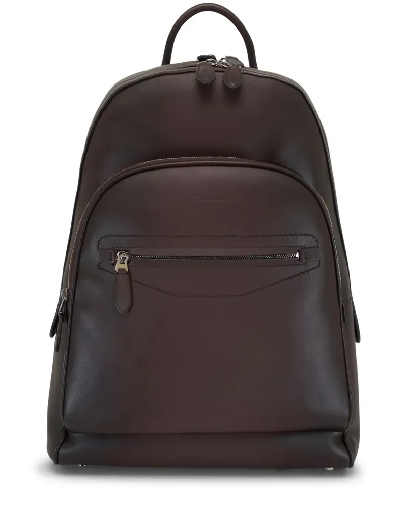 Santoni Rucksack aus Leder - Braun Braun