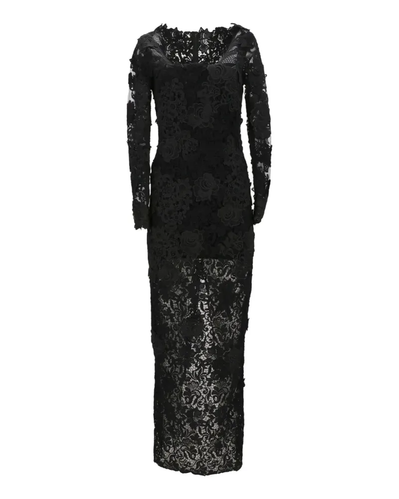 Tom Ford floral-lace long-sleeved maxi dress - Schwarz Schwarz