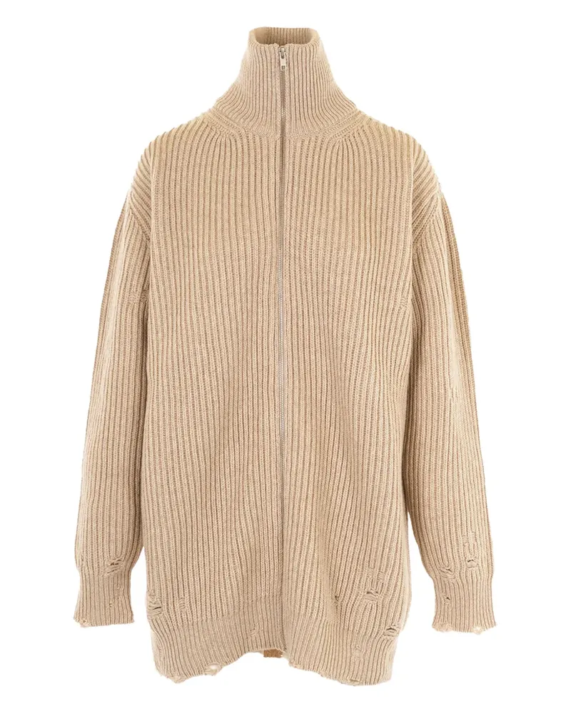 Maison Margiela Gerippter Cardigan mit Reißverschluss - Nude Nude