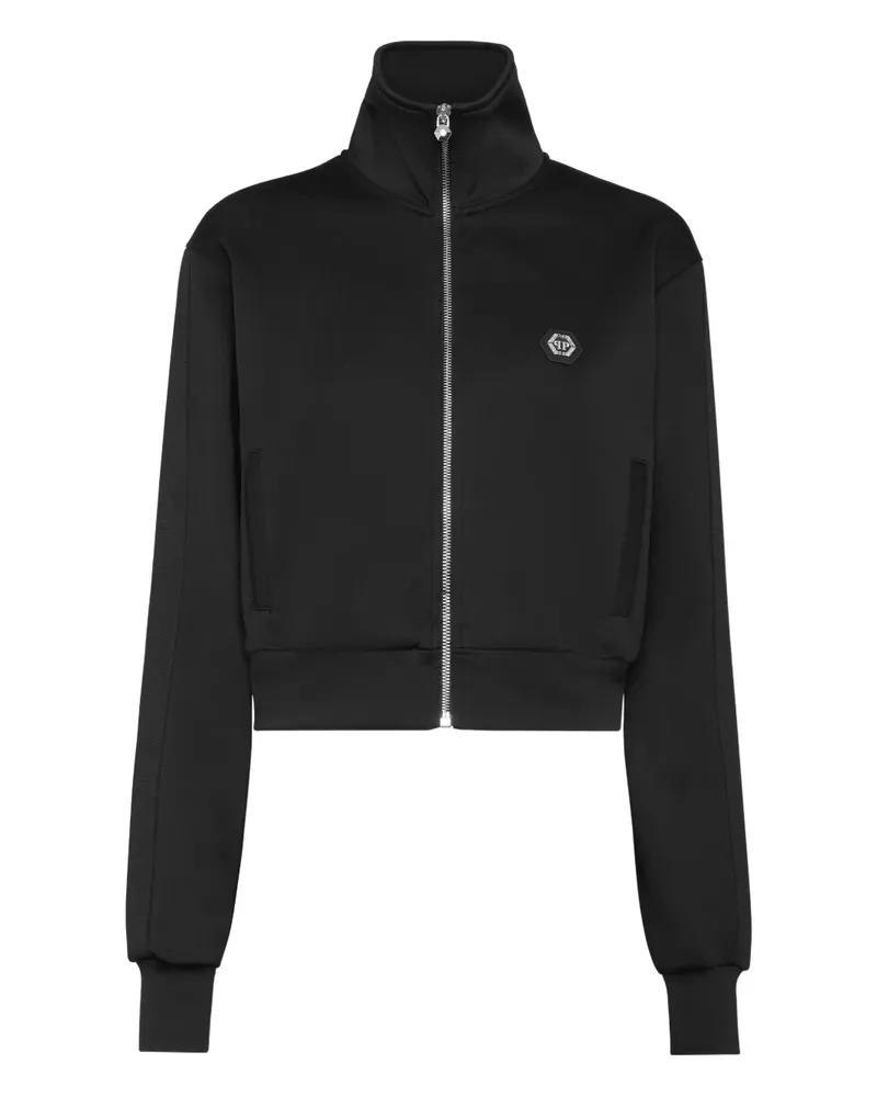 Philipp Plein Bomberjacke mit Logo-Schild - Schwarz Schwarz
