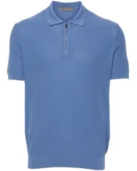 Corneliani Poloshirt mit kurzem Reißverschluss Blau