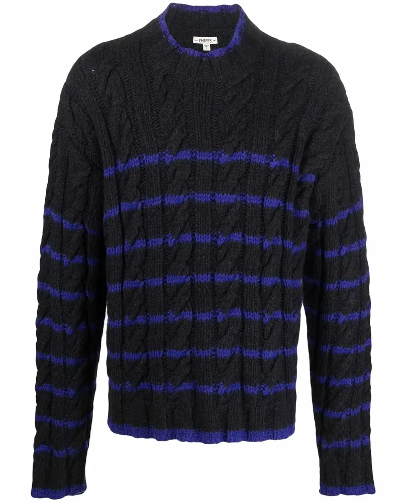 PHIPPS striped cable knit jumper - Schwarz Schwarz