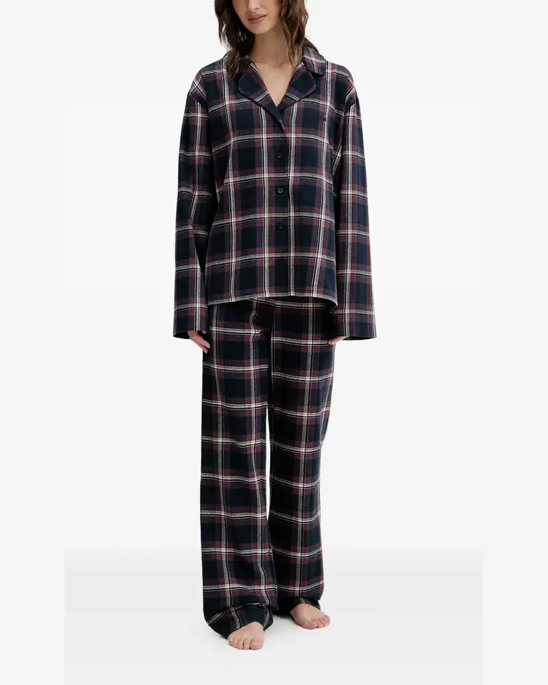 HUGO BOSS Karierter Holiday Pyjama - Blau Blau