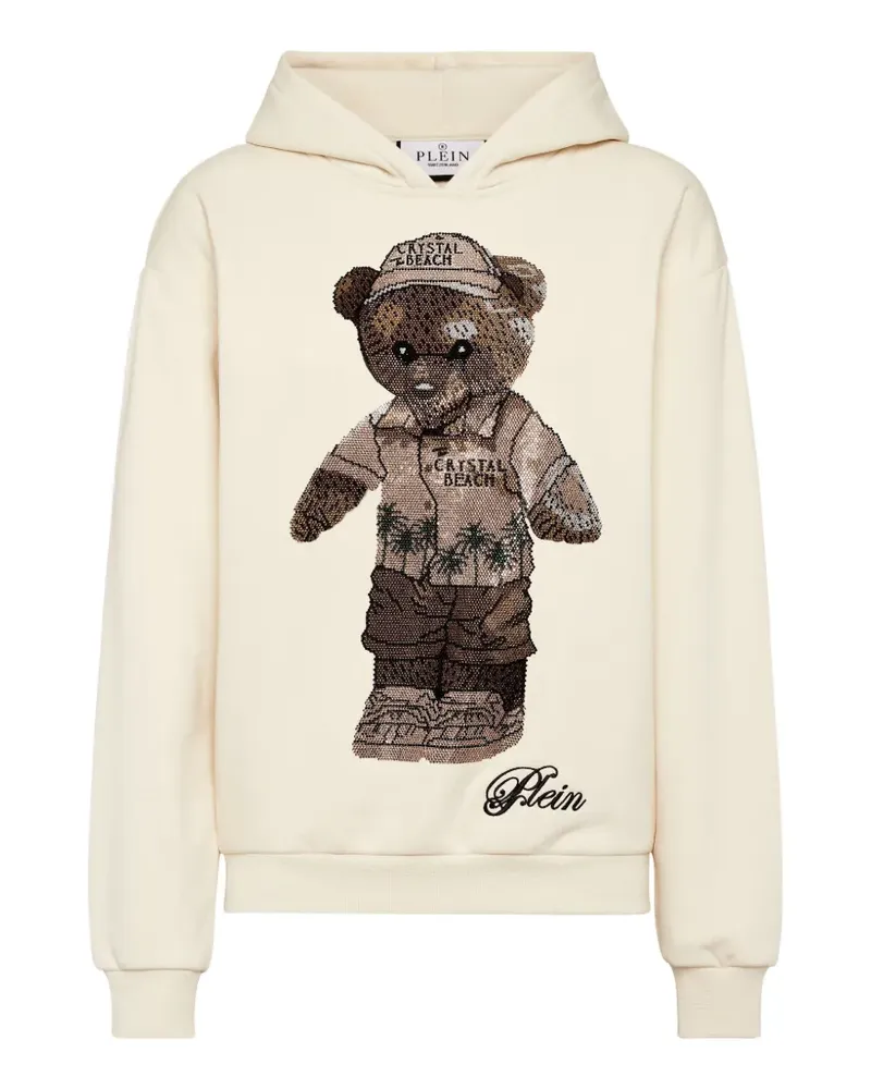 Philipp Plein Teddy Beach Hoodie mit Kristallen - Nude Nude