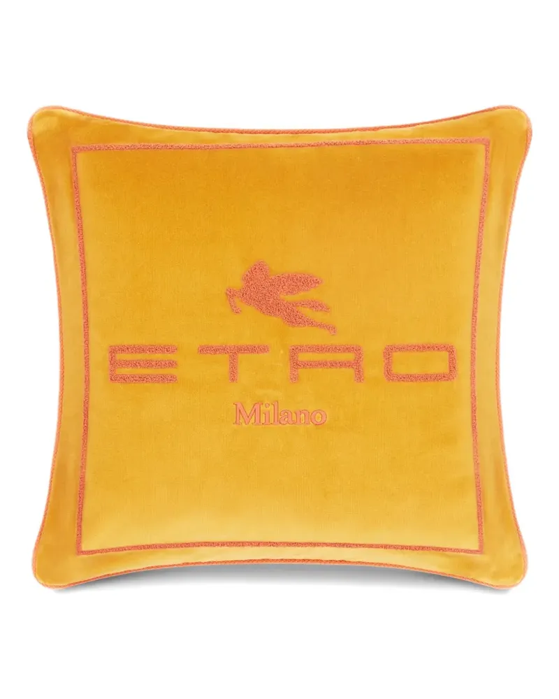 Etro embroidered-Pegaso cushion (45cm x 45cm) - Gelb Gelb