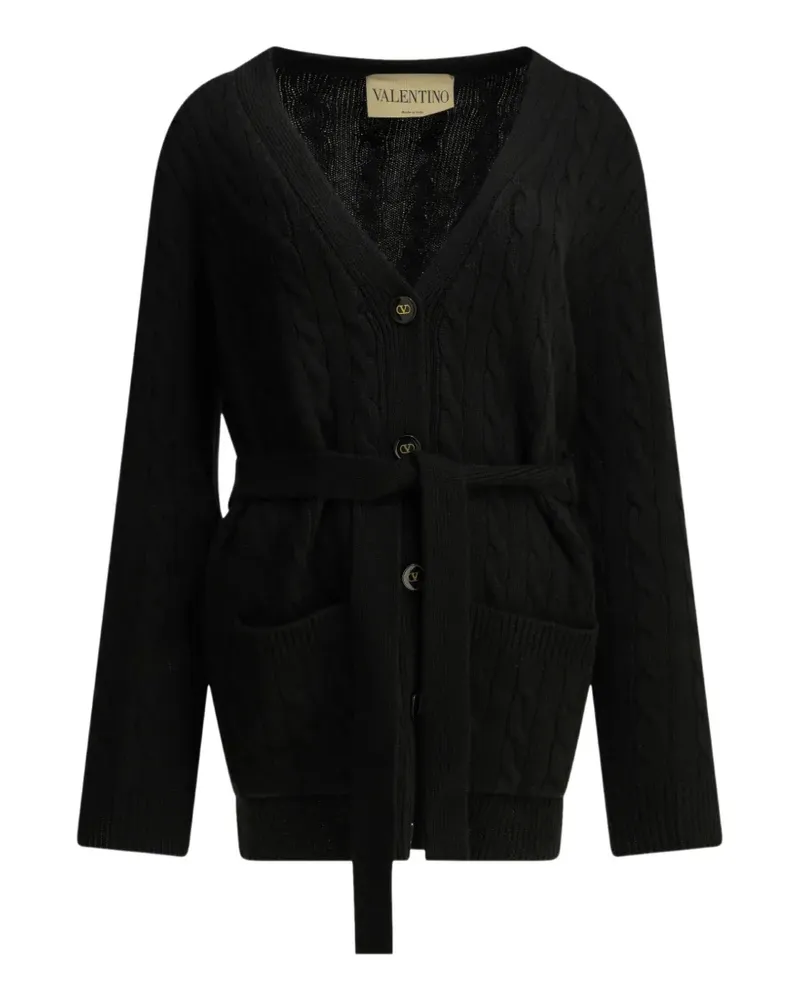 Valentino Garavani Cardigan mit Zopfmuster - Schwarz Schwarz
