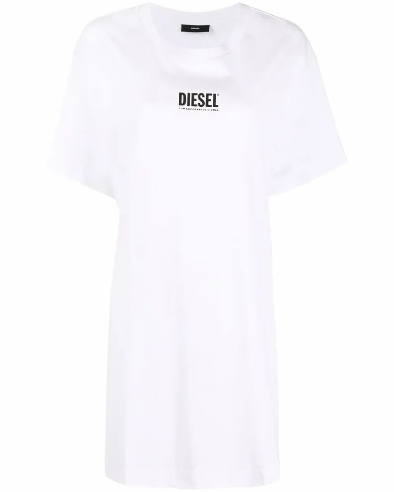Diesel T-Shirtkleid im Oversized-Look - Weiß Weiß