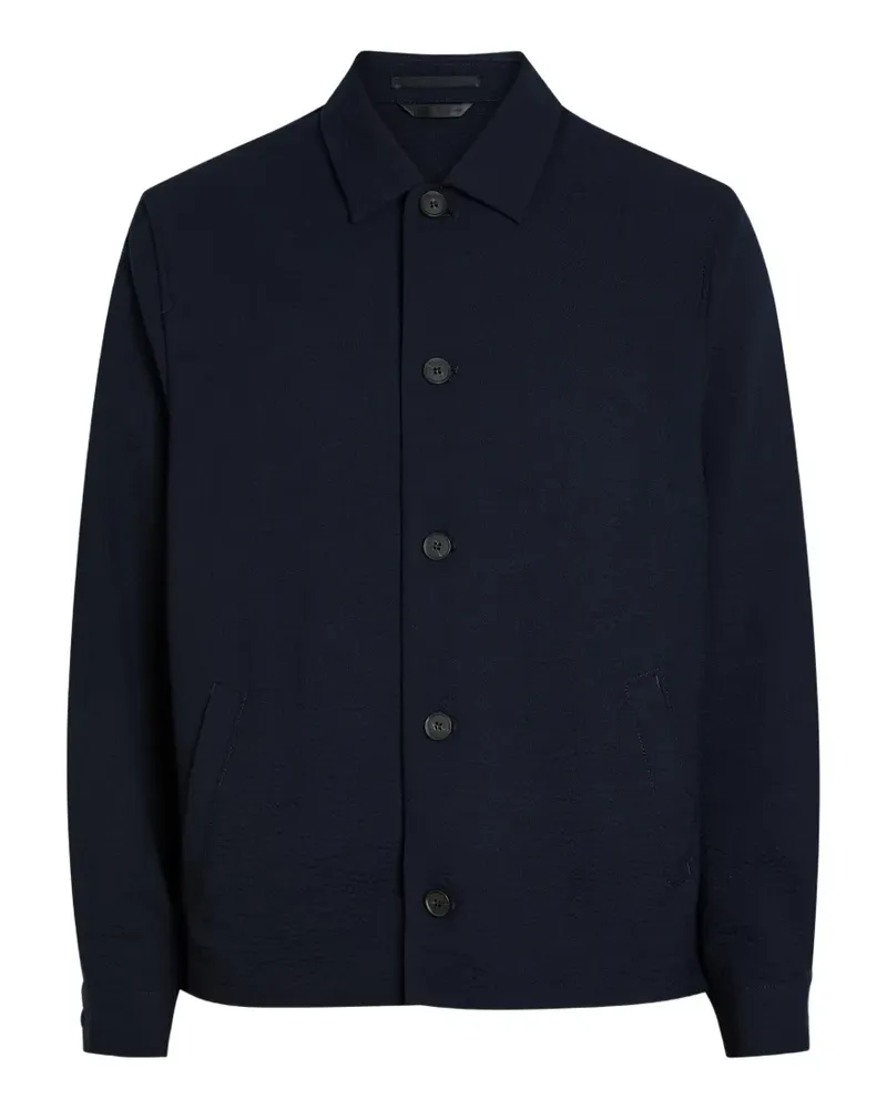 Sunspel Jacke aus Seersucker mit Knöpfen - Blau Blau